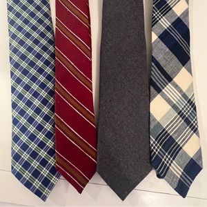 J. Crew Tie Collection Bundle Men’s Fall Colors Red Gray Striped